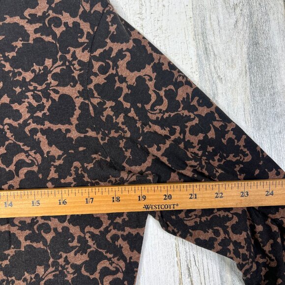 Peruvian Connection Shirt Womens‎ Large Pima Cotton Brown Floral - Picture 7 of 9